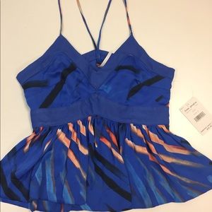 Free people blue 100% rayon cropped tank